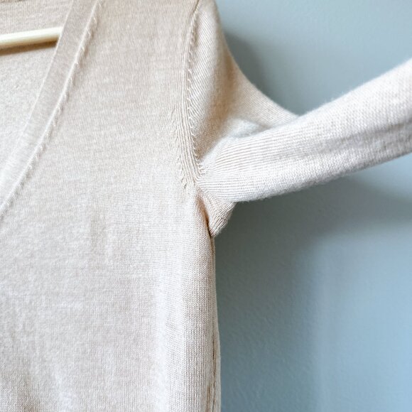 Lord & Taylor 100% Extra fine merino wool cardigan XXS tan beige - Picture 9 of 15